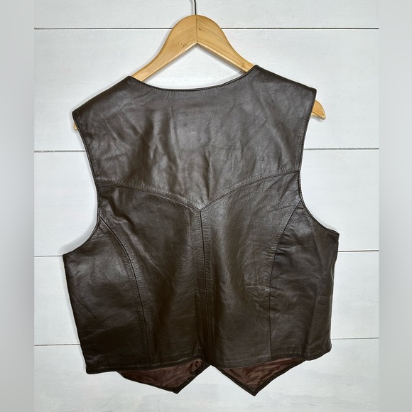 Scully Vintage Brown 100% Leather Vest Western Cowboy Country Men's - Size Large - Picture 5 of 7